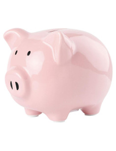 Hucha de Cerámica Esmaltada Sobeit Rosa para Niños 15.18 cm