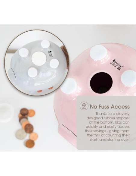 Hucha de Cerámica Rosa Pearhead 16.5x15.9 cm para Bebés