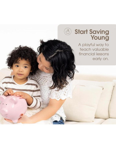 Hucha de Cerámica Rosa Pearhead 16.5x15.9 cm para Bebés