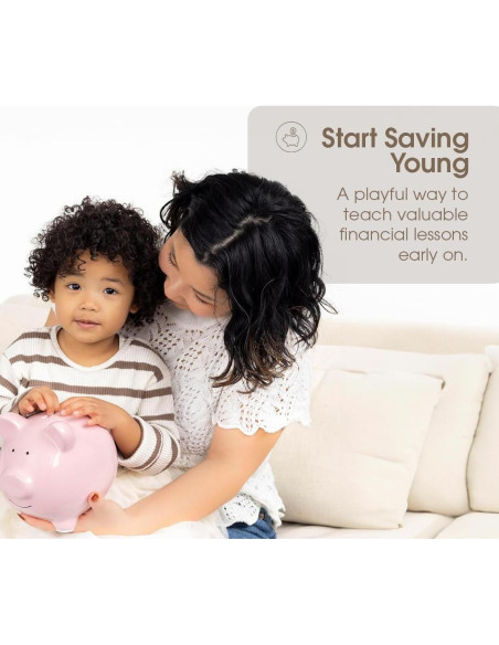 Hucha de Cerámica Rosa Pearhead 16.5x15.9 cm para Bebés