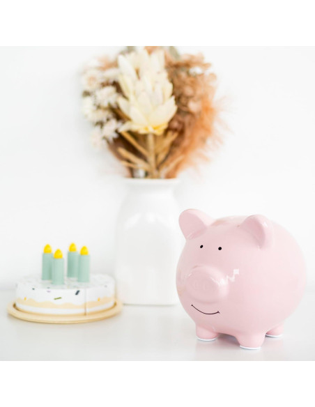 Hucha de Cerámica Rosa Pearhead 16.5x15.9 cm para Bebés