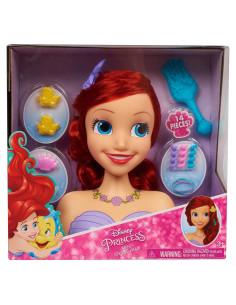 Cabeza de Peinado Princesa Ariel Just Play con 13 Accesorios