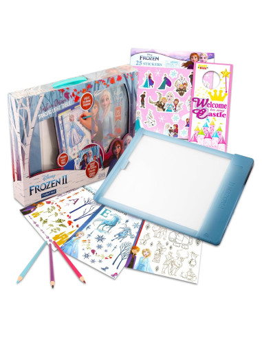Mesa de Trazado Iluminada Disney Frozen con Stickers y Bloc