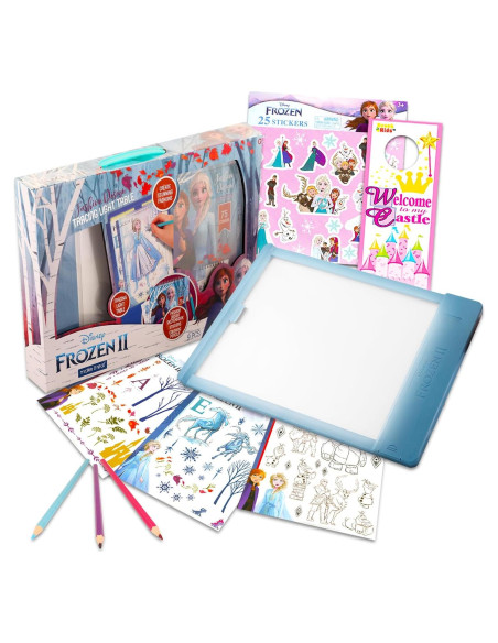 Mesa de Trazado Iluminada Disney Frozen con Stickers y Bloc