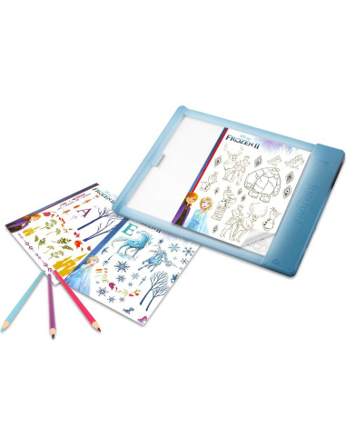 Mesa de Trazado Iluminada Disney Frozen con Stickers y Bloc
