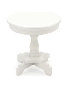 Mesa de Té Miniatura Cutemini 1:12 Madera Blanca 5x5.5 cm