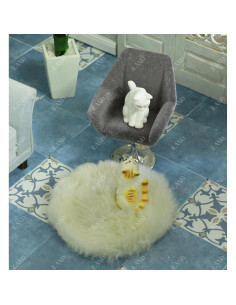 Conjunto de Muebles Miniatura iLAND - Silla Giratoria y Alfombra Gris 2