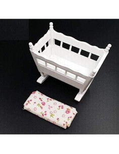 Cuna de Muñeca de Madera EatingBiting 1:12 Accesorios DIY 2