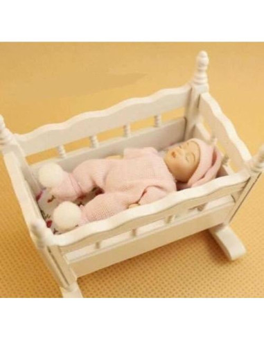 Cuna de Muñeca de Madera EatingBiting 1:12 Accesorios DIY