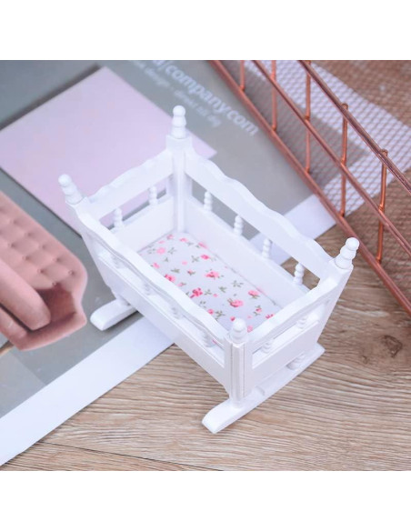 Cuna de Muñeca de Madera EatingBiting 1:12 Accesorios DIY