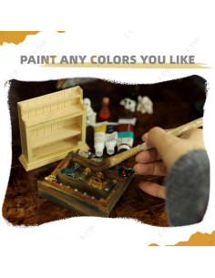 Muebles Miniatura iLAND 2pcs Armario Madera 1/12 Natural 2