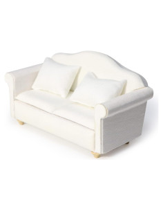 Sofá Miniatura Cutemini Blanco 3 Pcs 1:12 para Casa de Muñecas