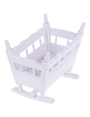 Cuna de Muñeca de Madera EatingBiting 1:12 Accesorios DIY