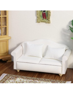 Sofá Miniatura Cutemini Blanco 3 Pcs 1:12 para Casa de Muñecas 2