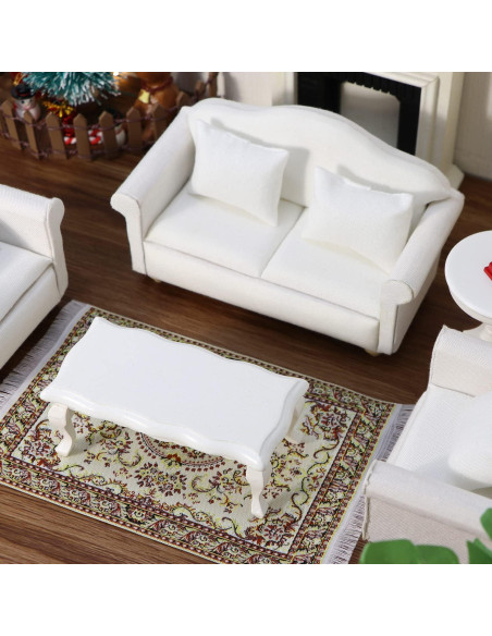 Sofá Miniatura Cutemini Blanco 3 Pcs 1:12 para Casa de Muñecas