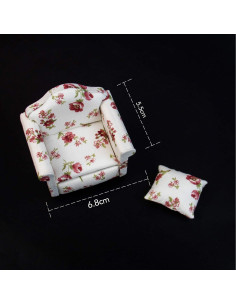 Sillón Miniatura de Madera AUEAR 1:12 con Almohada 2