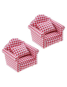 Juego de Sofá y Silla Miniatura Dream-Wonderland 1:12 Madera