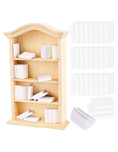 Mini Estantería de Madera Kugliwa con 50 Libros Blancos 4 Pisos