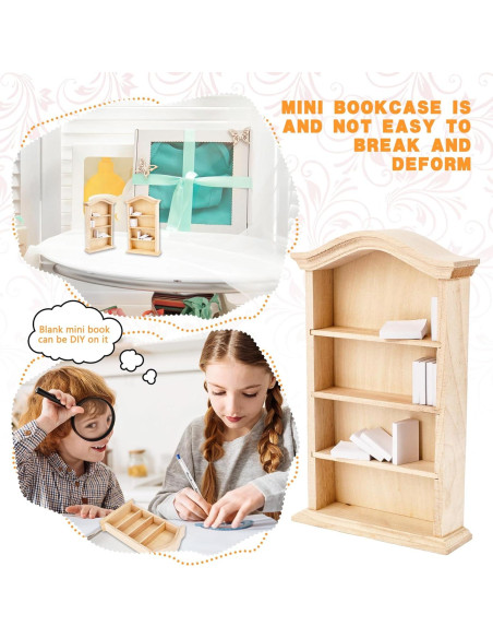 Mini Estantería de Madera Kugliwa con 50 Libros Blancos 4 Pisos