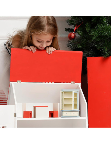 Mini Estantería de Madera NUOBESTY para Casa de Muñecas 14x10cm