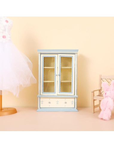 Mini Estantería de Madera NUOBESTY para Casa de Muñecas 14x10cm