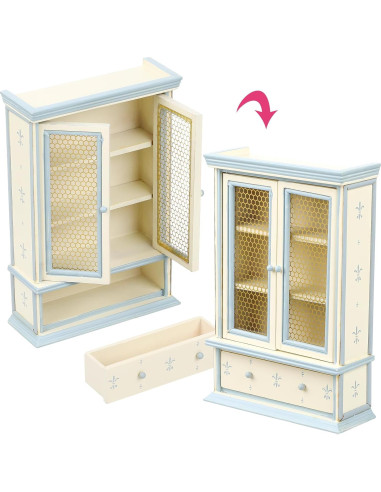 Mini Estantería de Madera NUOBESTY para Casa de Muñecas 14x10cm