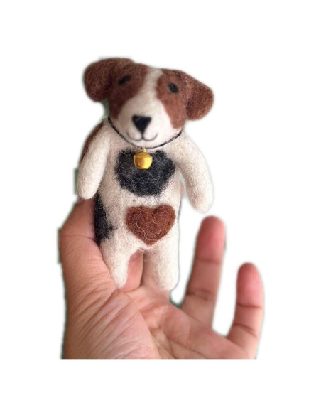 Títere de dedo Jack Russell Terrier hecho a mano - Juguete educativo Títere de dedo Jack Russell Terrier hecho a mano - Juguete educativo