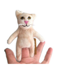 Títere de dedo de gato siamés blanco Ganapati Crafts 10 cm