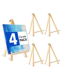 Caballete de Madera ESRICH 30 cm - Paquete de 4 para Pintura