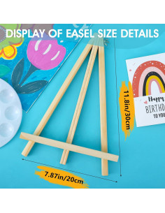 Caballete de Madera ESRICH 30 cm - Paquete de 4 para Pintura 2