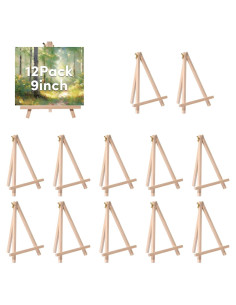 Paquete de 12 caballetes de madera Oulisen 24 cm para pintura