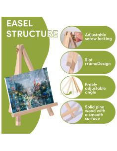 Paquete de 12 caballetes de madera Oulisen 24 cm para pintura 2