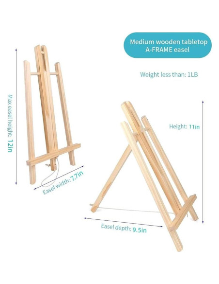 Caballete de Madera HXSEMAYIG 30 cm para Arte y Manualidades