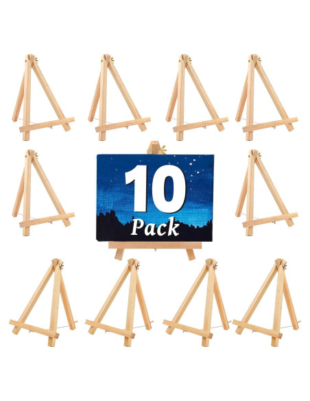 Paquete de 10 caballetes de madera CZWZ 23 cm para arte