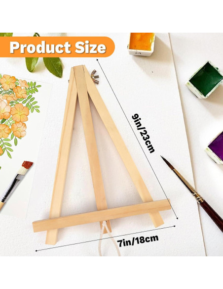 Paquete de 10 caballetes de madera CZWZ 23 cm para arte