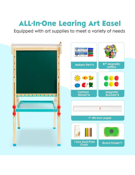 Caballete de Arte Maycoly Ajustable para Niños con Accesorios