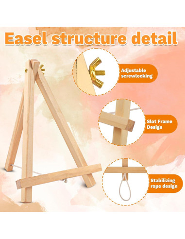 Paquete de 10 caballetes de madera CZWZ 23 cm para arte