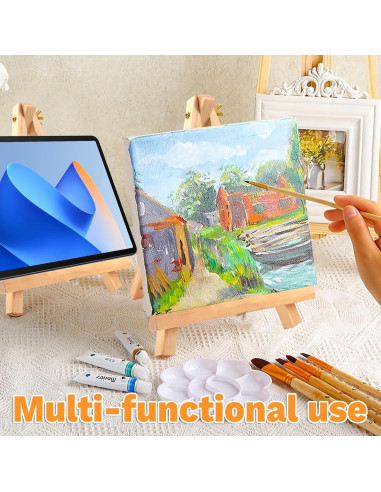 Paquete de 10 caballetes de madera CZWZ 23 cm para arte