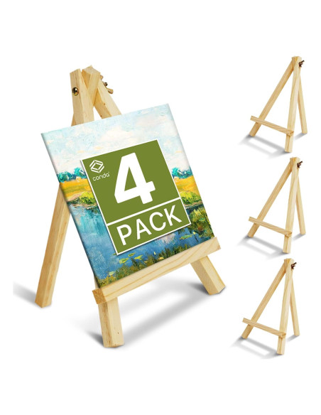 Caballete de Madera CONDA 4 Pcs 24 cm para Pintura y Arte
