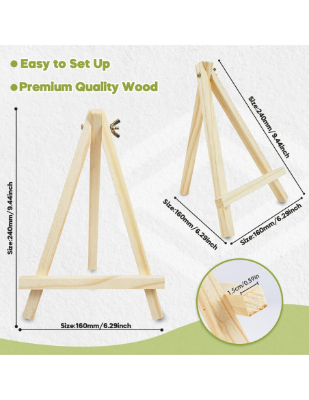 Caballete de Madera CONDA 4 Pcs 24 cm para Pintura y Arte