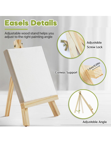 Caballete de Madera CONDA 4 Pcs 24 cm para Pintura y Arte