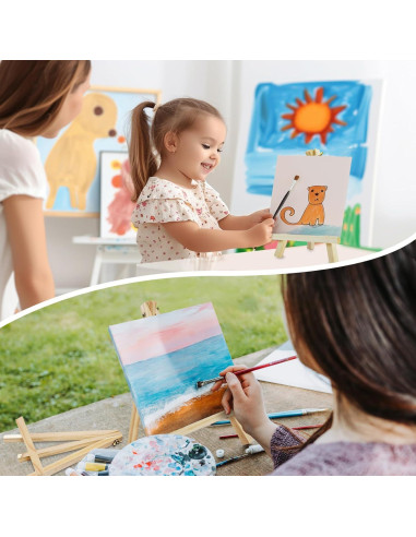 Caballete de Madera CONDA 4 Pcs 24 cm para Pintura y Arte