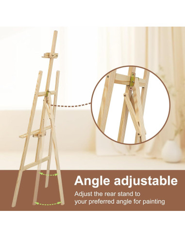 Caballete de Madera Ajustable JEAWIWI para Pintura 106.68 cm