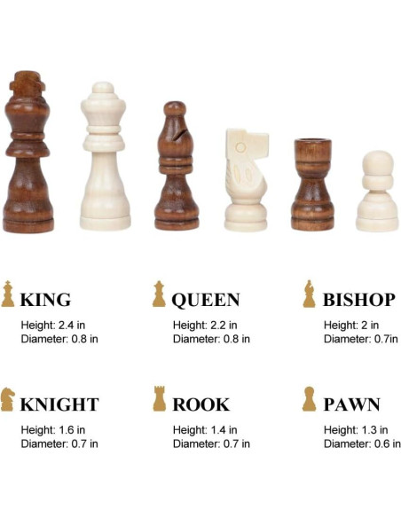 Juego de Ajedrez Magnético de Madera GOTHINK 38x38cm Plegable