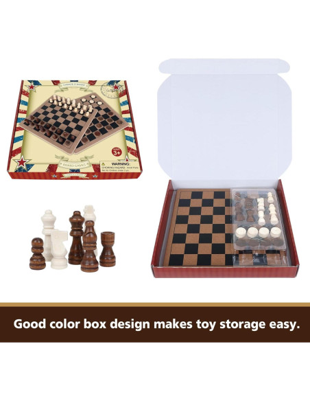 Juego de Ajedrez Magnético de Madera GOTHINK 38x38cm Plegable