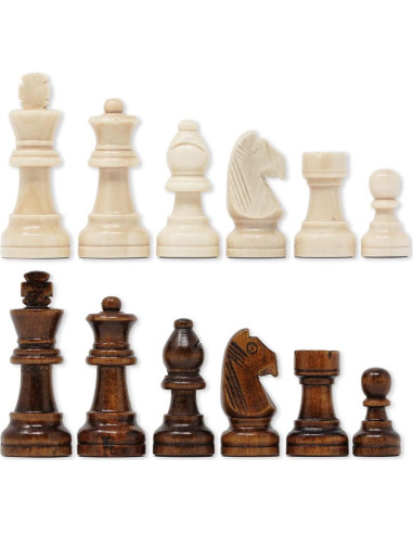 Piezas de Ajedrez de Madera Staunton Da Vinci 32 Piezas 6.35 cm