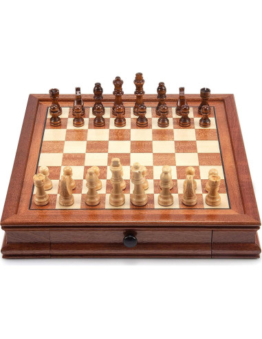 Juego de Ajedrez Magnético de Madera AMEROUS 31.75 cm con 2 Reinas