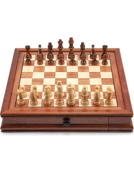 Juego de Ajedrez Magnético de Madera AMEROUS 31.75 cm con 2 Reinas