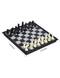 Juego de Ajedrez Magnético Plegable ColorGo 25.2 cm con 2 Reinas Extra 2