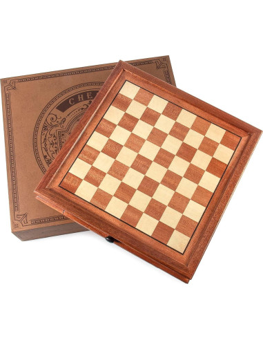 Juego de Ajedrez Magnético de Madera AMEROUS 31.75 cm con 2 Reinas